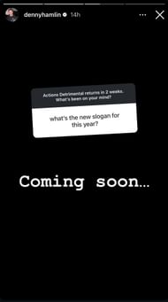 Denny Hamlin's Instagram story - Image via Instagram/@dennyhamlin